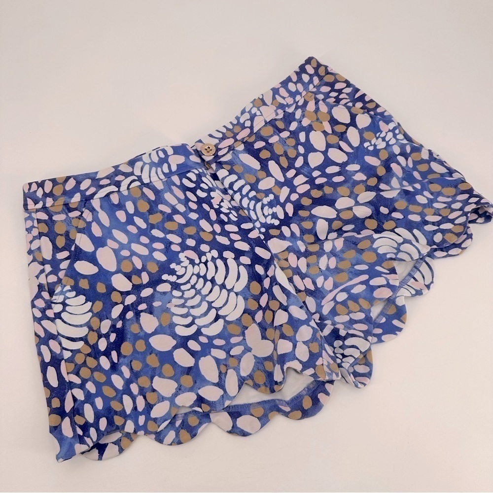 Lilly Pulitzer Stretch Buttercup 5” Beckon Blue Sparking Grotto Shorts Size 16